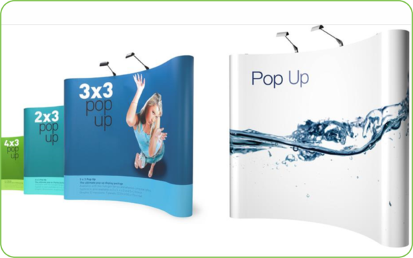 Curved pop banners design and Printing
