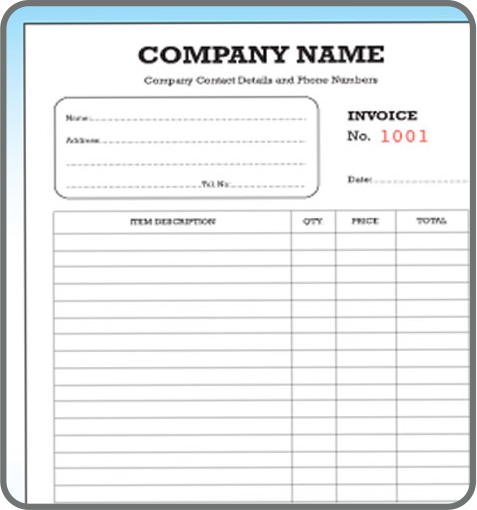 Invoice & receipt design and Printing